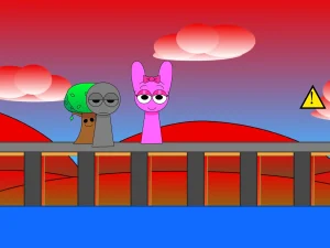 AY in Barrel Bridge 2 x Sprunki PRYAMIXED game screenshot 1