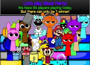 AY in Block Party! but Sprunki [ Server 1 | 34 Players ] game screenshot 2