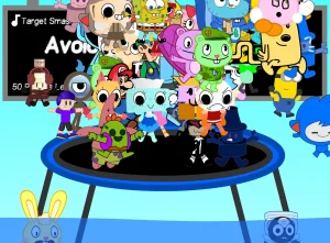 AY In Don't Fall Off The Trampoline! [ 63 Players ] game screenshot 3