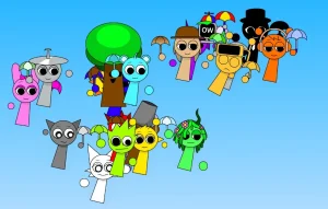 AY in Fall n’ Collect Sprunki Umbrella Survival Challenge game screenshot 1