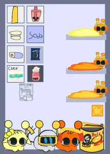 Feed Sprunki Fun Bot, Simon & Oren game screenshot 1