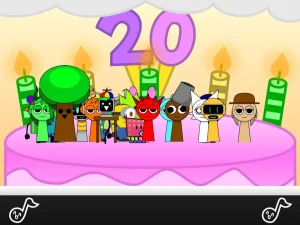 Sprunki in Birthday Blowout game screenshot 1