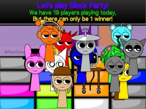 AY in Block Party! Sprunki but Oren never falls and gets eliminated game screenshot 1