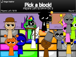 AY in Block Party! Sprunki but Oren never falls and gets eliminated game screenshot 2