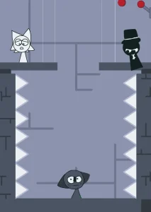 Save Gray from Spikes  with Wenda and Black game screenshot 1
