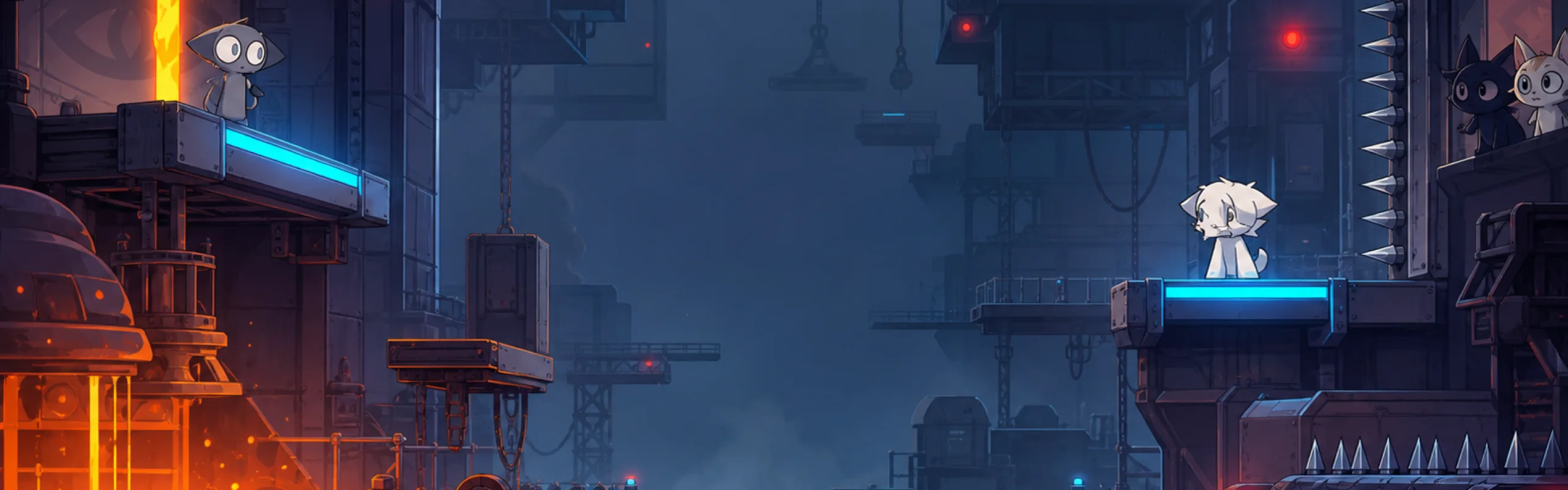 Save Gray rescue game scene with lava, spikes, platforms, and Sprunki characters