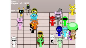 AY in Dodge the Bombs! 29-Player Sprunki Showdown game screenshot 2