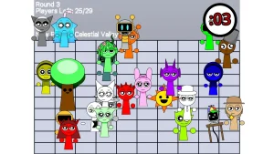 AY in Dodge the Bombs! 29-Player Sprunki Showdown game screenshot 3