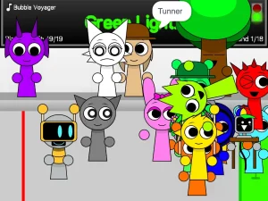 AY in Sprunki: Red Light, Green Light with Laci game screenshot 3