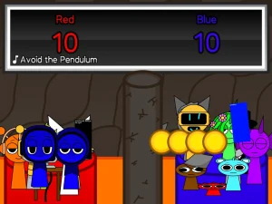 AY in Sprunkie Firebar Jump! Do you choose Red Team or Blue Team? game screenshot 1