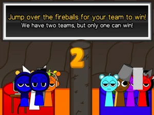 AY in Sprunkie Firebar Jump! Do you choose Red Team or Blue Team? game screenshot 2