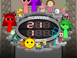 AY in Tick Drop! with 4 sprunki girls and mr sun game screenshot 3