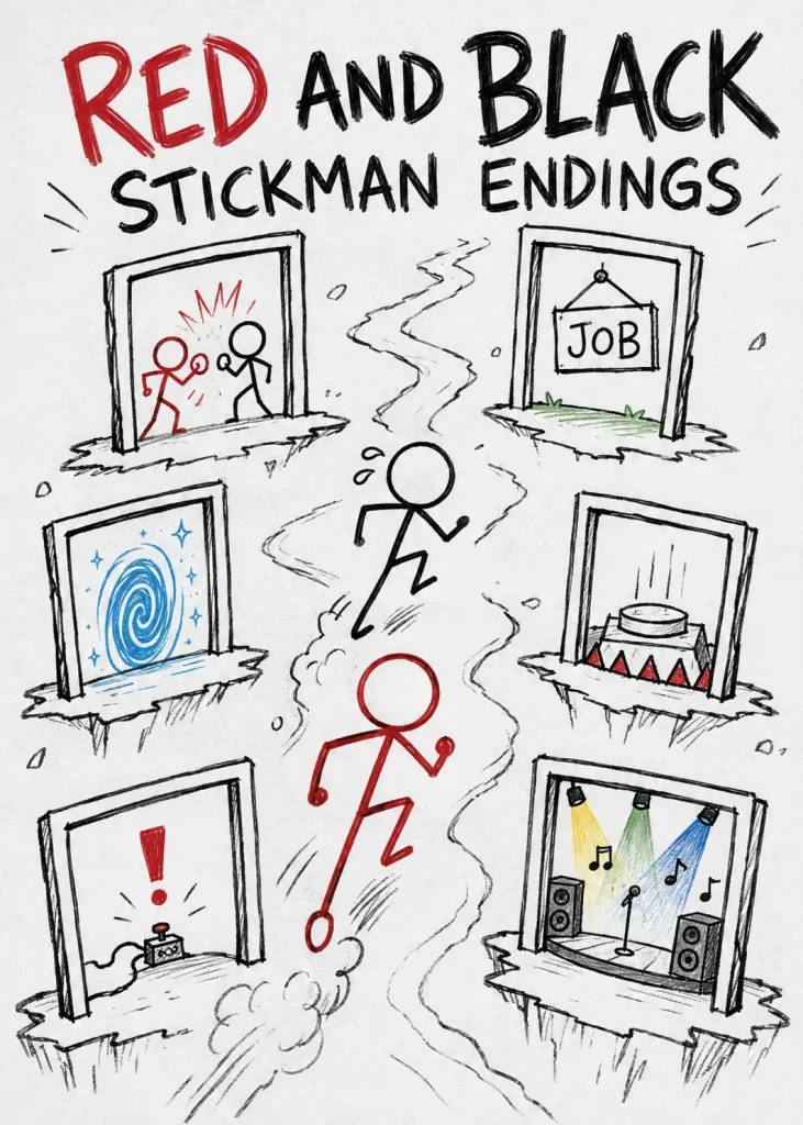 Red and Black: Stickman Endings