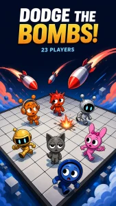 AY in Dodge the Bombs! 23 Players game cover