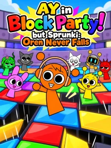 AY in Block Party! but Sprunki: Oren Never Falls game cover