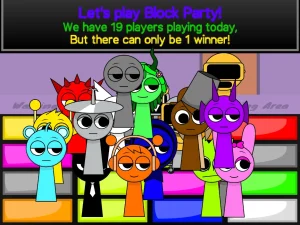 AY in Block Party! but Sprunki: Oren Never Falls game screenshot 2