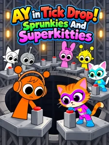 AY in Tick Drop! Sprunkies And Superkitties game cover
