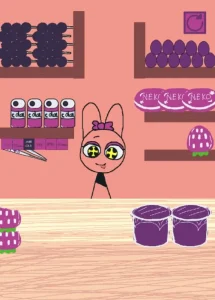 Feed Pinki: Purple Snacks game screenshot 2